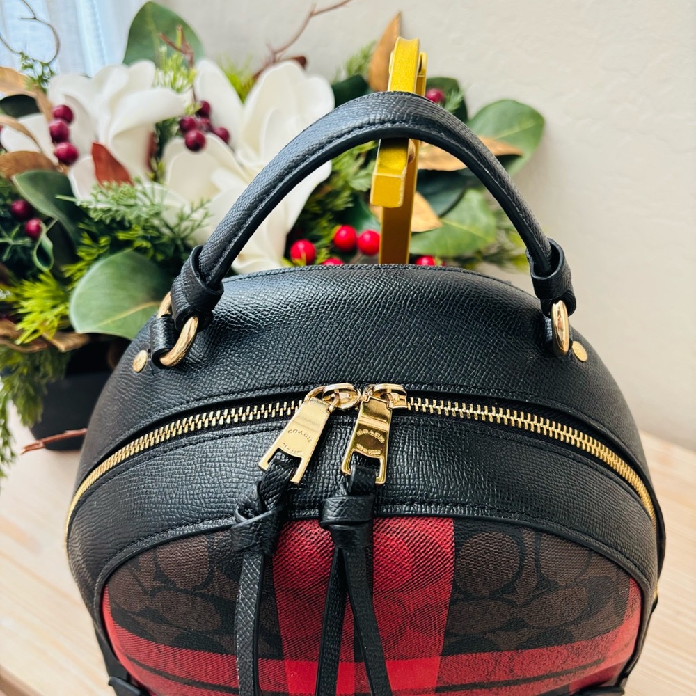 Coach Jordyn Backpack In Signature Canvas With Field Plaid Print F80056 Women's - Picture 5 of 7